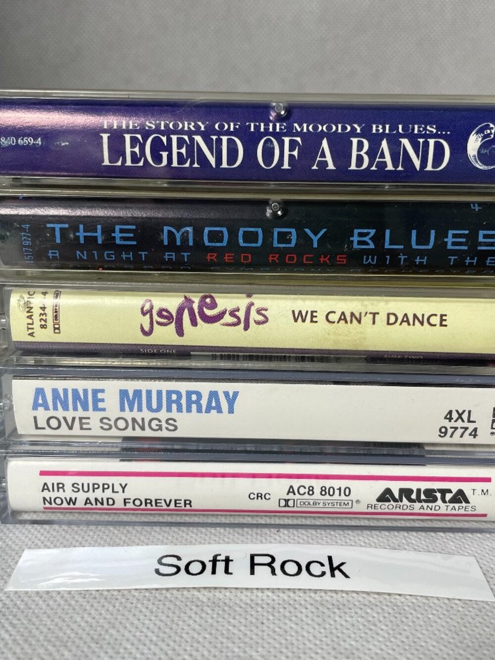 Soft Rock Cassette Lot VG Tested New Cases w/ J‑Cards (5 Tapes) Murray Genesis